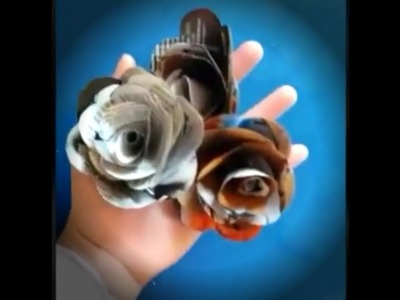 How to make easy roses from waste magazine paper | Tutorial.