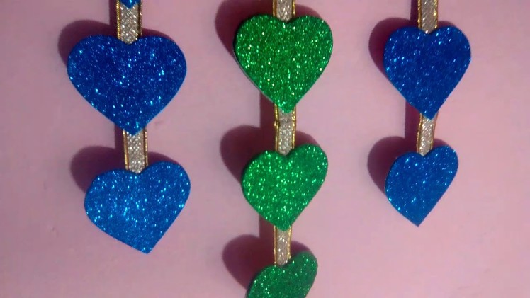 How to make heart wall hanging. Glitter Paper Design