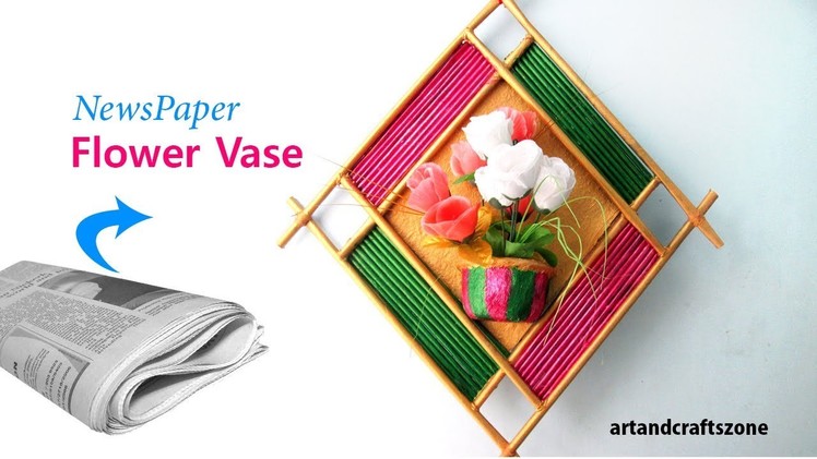 How to make Newspaper Flower vase | DIY newspaper crafts |Best Out of Waste