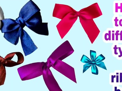 How to make ribbon bows | 4 Types of ribbon bows || DA hobbies-diy