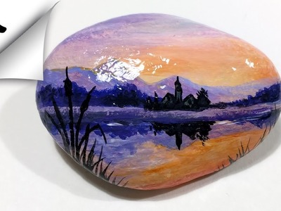 How To Paint A Sunset On A Rock Rock painting Steine bemalen