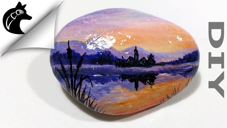How To Paint A Sunset On A Rock Rock painting Steine bemalen