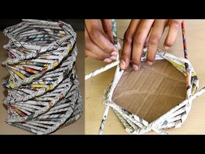 Just Simple 3 Steps to make Paper Basket at Home - Best Out Of Waste - DIY Creative Ideas