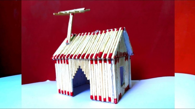 Matchstick Art: How to make matchstick house. easy diy matchstick house.diy matchstick art.