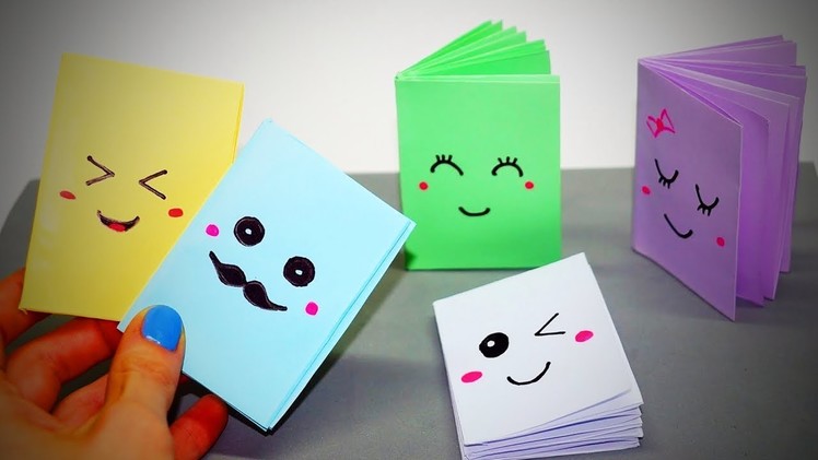 No Glue Mini Notebooks ???? DIY Paper Crafts [Life Hacks]
