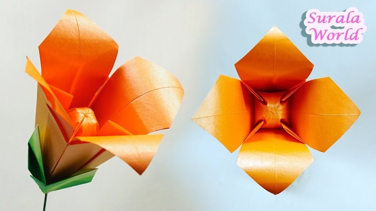 Origami - Lily Flower (Paper Lily, flower & calyx)