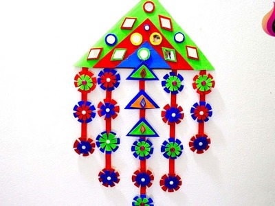 Wall hanging with paper - Paper wall hanging decorations for diwali - Handmade wall hanging ideas