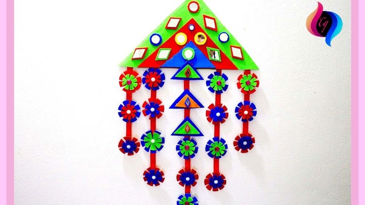 Wall hanging with paper - Paper wall hanging decorations for diwali - Handmade wall hanging ideas