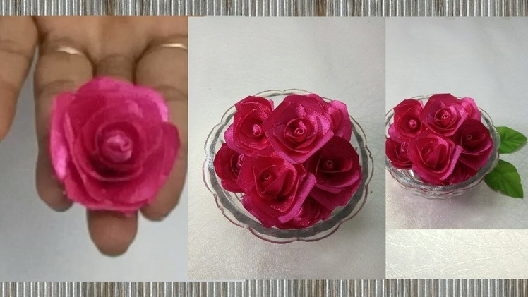 35. DIY rose flower for haldi jewellery. how to make ribbon rose flower