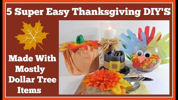 5 Super???? Easy Dollar Tree???? Thanksgiving DIY's????