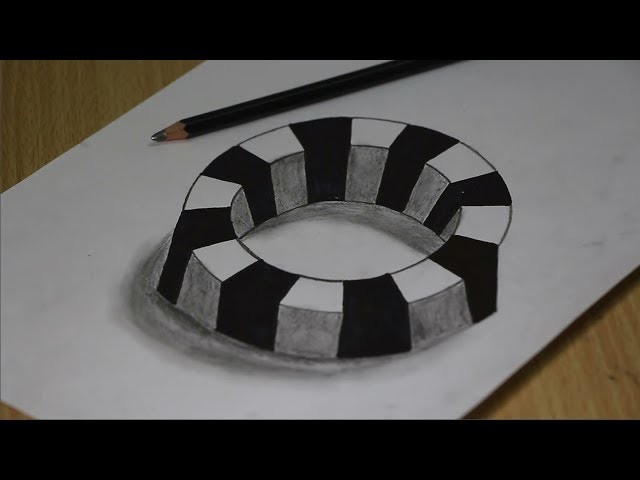 Amazing 3D Trick Art on White Paper - Step By Step