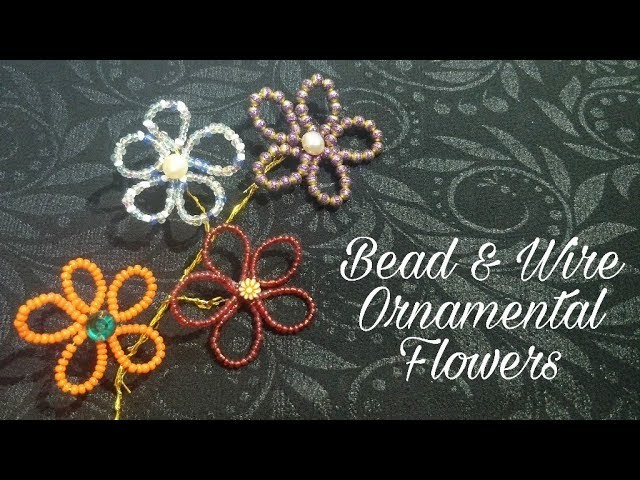 Bead & Wire Ornamental Flowers Home Decoration Ideas (DIY)