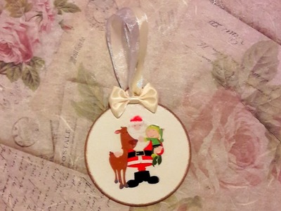 Christmas DIY ornaments with photo transfer