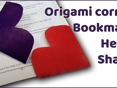 Cute Origami Bookmark Heart Easy with a square Pice of Paper | easy paper folding craft tutorial