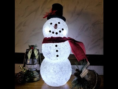Day 15 ~ 50 Christmas Crafts in 50 Days ~  DIY Lighted Epsom Salt Snowman  how to