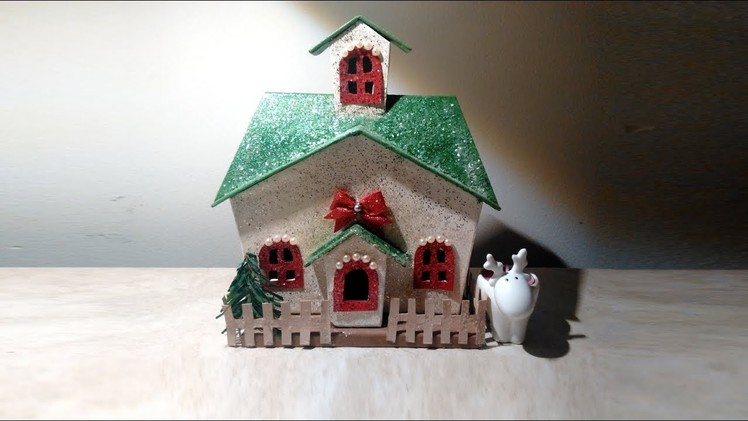 Decorating A Christmas Village House  - DIY