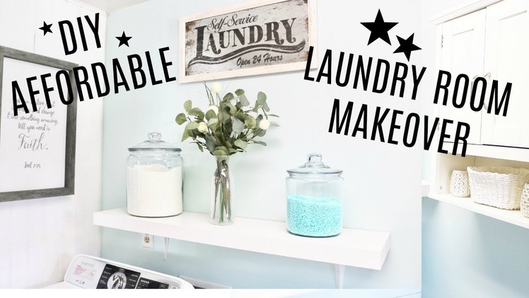 DIY Affordable Laundry Room Makeover- BEFORE & AFTER REMODEL
