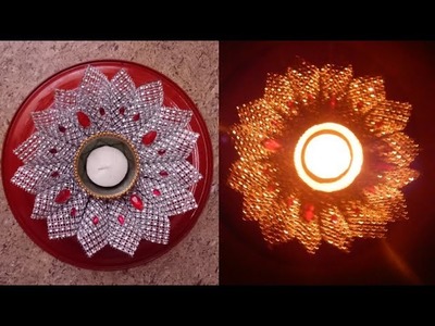 DIY Candle holder.Making Candle holder at home.Candle lights.Diwali Decoration idea.Craft for diwali