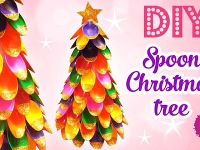 DIY christmas tree with plastic spoon | DIY Tabletop Christmas Tree  | DIY christmas crafts 2017