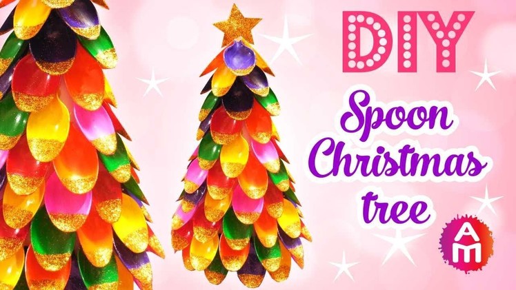 DIY christmas tree with plastic spoon | DIY Tabletop Christmas Tree  | DIY christmas crafts 2017