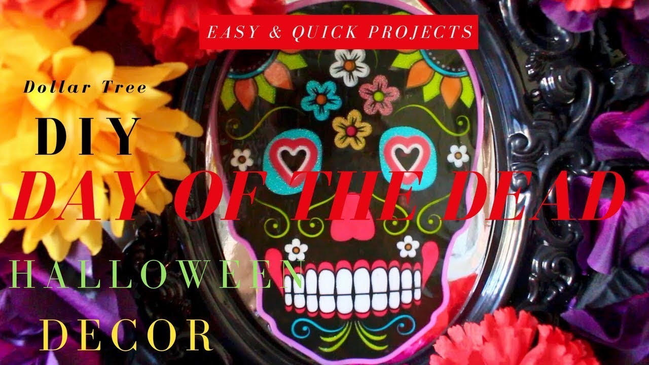 DIY DAY OF THE DEAD DECOR, DOLLAR TREE DIY HALLOWEEN DECOR, DIY SUGAR ...