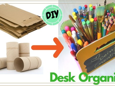 DIY: DESK ORGANIZER I Made out of Tissue rolls & cardboard I Best out of waste I Ankinish Creations