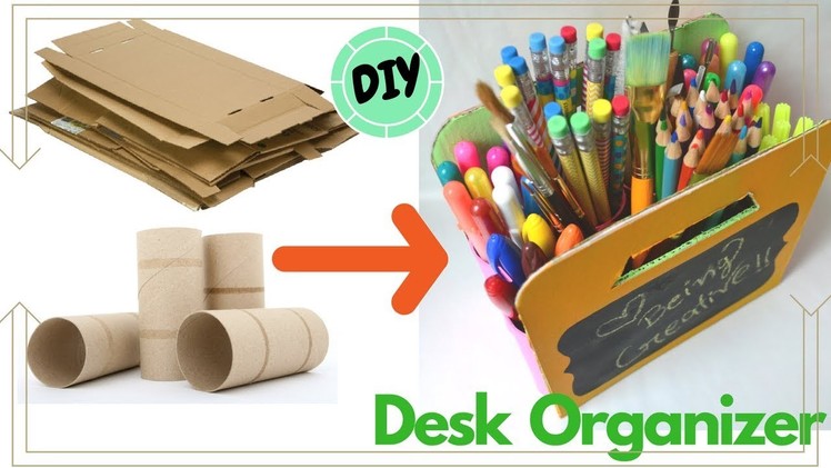 DIY: DESK ORGANIZER I Made out of Tissue rolls & cardboard I Best out of waste I Ankinish Creations