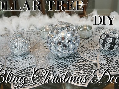 DIY DOLLAR TREE BLING CHRISTMAS ORNAMENTS | DIY DOLLAR TREE DECOR | DIY HOME DECOR CRAFTS