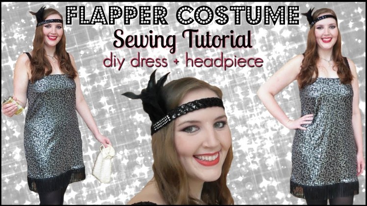 DIY Flapper Costume | How to Sew a Sequin Dress + Headpiece | Halloween 2017