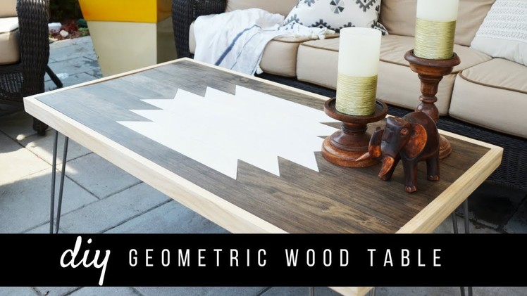 DIY Geometric Wood Coffee Table With Hairpin Legs