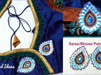 DIY.How to Make Silk thread Designer Saree. Blouse Patches.Designer Blouse Patch work Making at Home