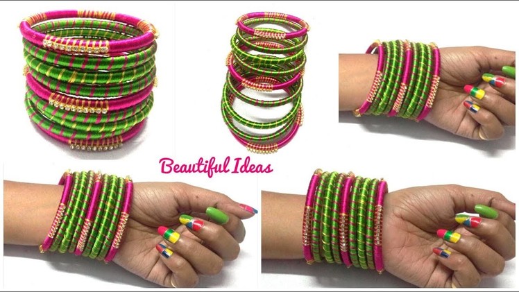 DIY.How to Make Silk thread Designer Bangles. Silk thread Bangles Making at Home.Bridal Bangles.