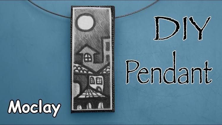 DIY Jewelry - Black and white drawing on polymer clay