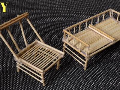 DIY Mini Bamboo Stick Chairs | Easy Miniature Furniture for Dollhouse