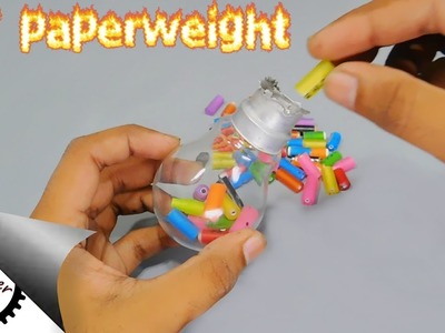 Diy paperweight by using wasted pen and wasted balb light | homemade paperweight | Stupid Engineer.