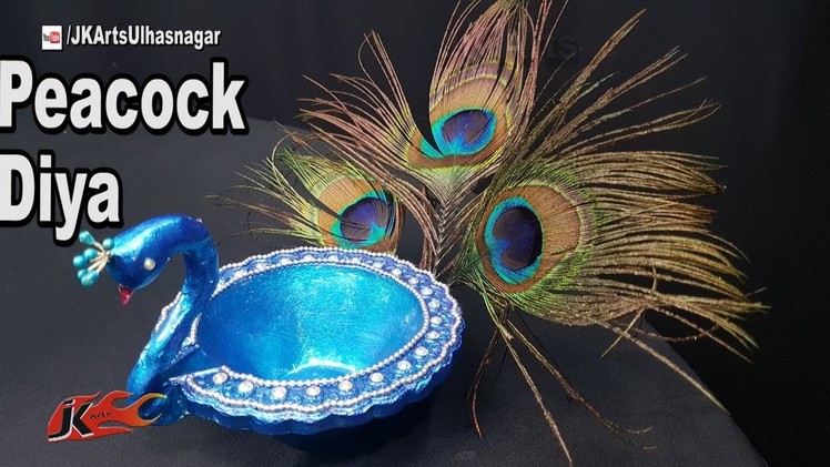 DIY Peacock Diya | Diwali Home Decoration Ideas | JK Arts 1294