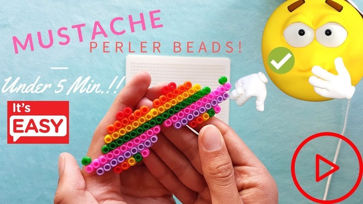 ✔DIY! Perler Beads - BonBon MUSTACHE! (EASY TO DO!)