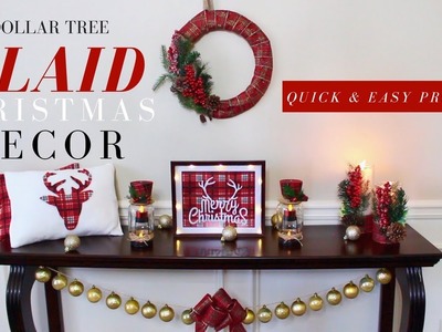 DIY PLAID CHRISTMAS DECORATIONS | DOLLAR TREE CHRISTMAS DECORATIONS