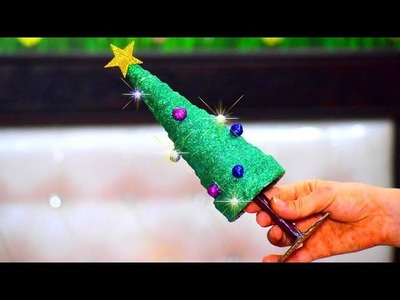 DIY ROOM DECOR! DIY Christmas Tree from waste Newspaper & Winter! Decorating ideas for Xmass