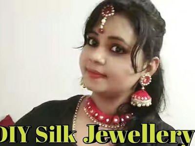 DIY Silk Thread Jewelry. DIY Bridal Necklace And Mangtika | Diwali Jewelry | DIY Chokar