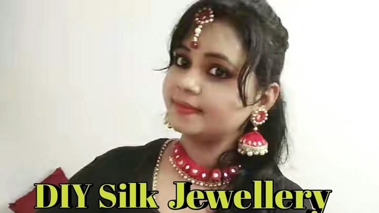DIY Silk Thread Jewelry. DIY Bridal Necklace And Mangtika | Diwali Jewelry | DIY Chokar