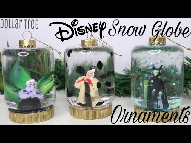 Dollar Tree DIY Disney Snow Globe Ornaments