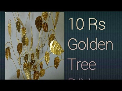 Golden Tree || (Golden Leaves & Wire ) Tree Making || DIY