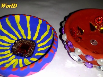 Happy Diwali Handmade Diya Making idea for School Students KIds, DIY Decor Series PAINTING IDEAS
