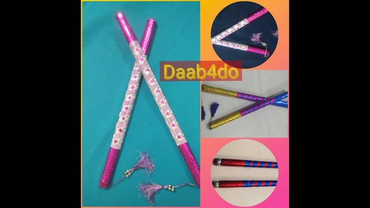 How to decorate dandiya sticks for kids|| Newspaper dandiya sticks|| DIY last minute dandiya||