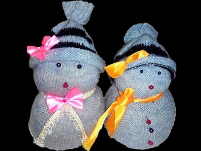 How to Make a Sock Doll. DIY dolls from socks, Doll. DIY Snowman. Muñeco de nieve. Diy snowman