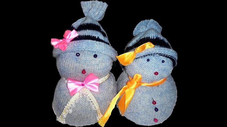 How to Make a Sock Doll. DIY dolls from socks, Doll. DIY Snowman. Muñeco de nieve. Diy snowman