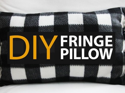 How to Make An EASY DIY Fringe Fleece Tie Pillow!