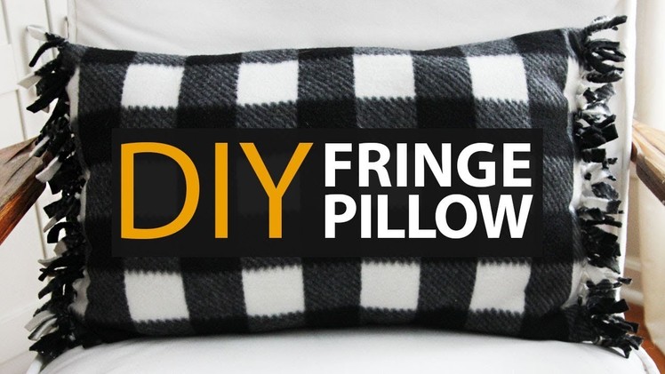 How to Make An EASY DIY Fringe Fleece Tie Pillow!