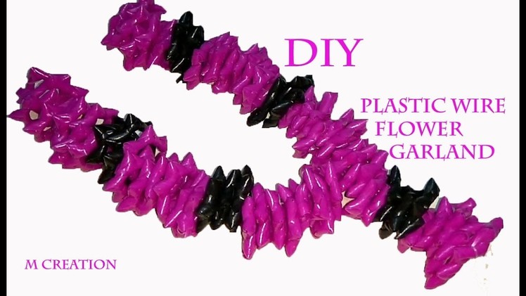 How to make plastic wire flower garland.diy WEAVING  garland